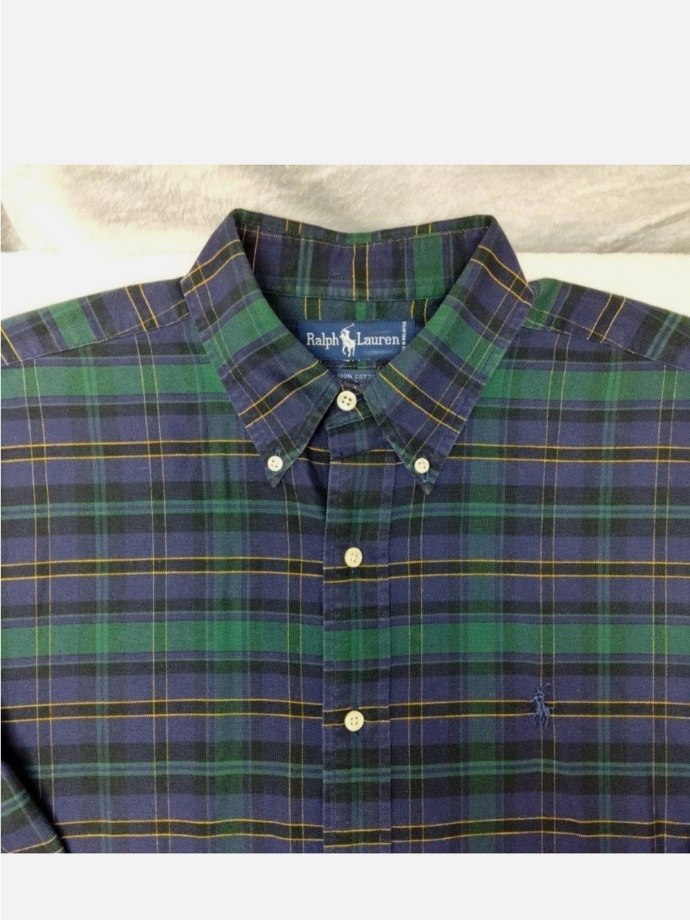TAKING OFFERS! Ralph Lauren Green & Navy Tartan Flannel Shirt, XL